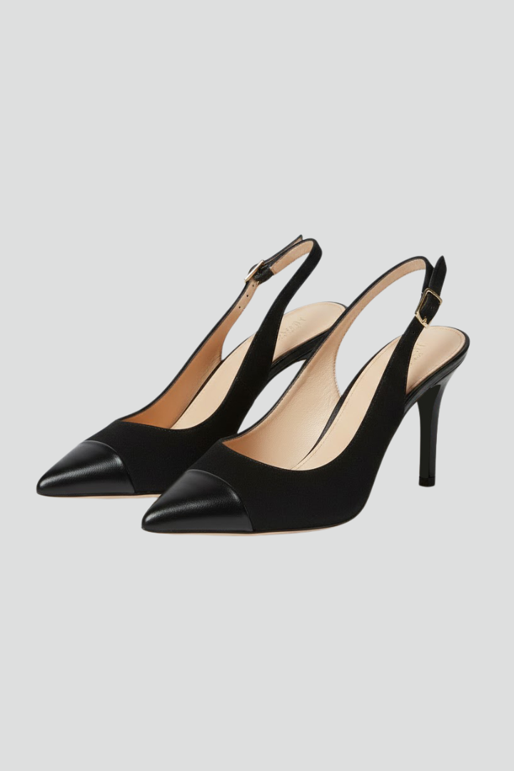 Women's Pointed Toe Slingback Heels in Black | Roselva