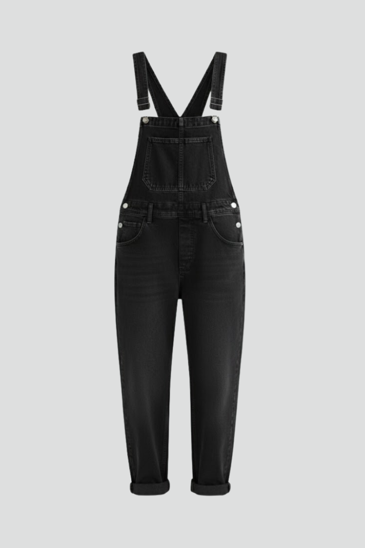 Women's Loose-Fitting Jumpsuit in Black | Roselva