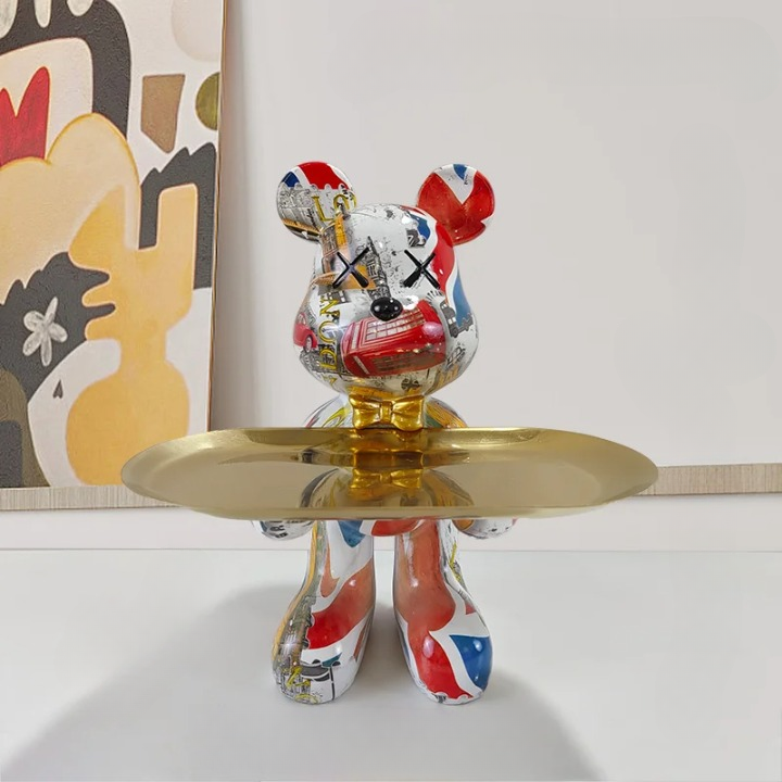 Decorative Bear Storage Tray Figurine