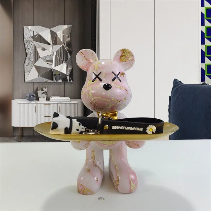 Decorative Bear Storage Tray Figurine