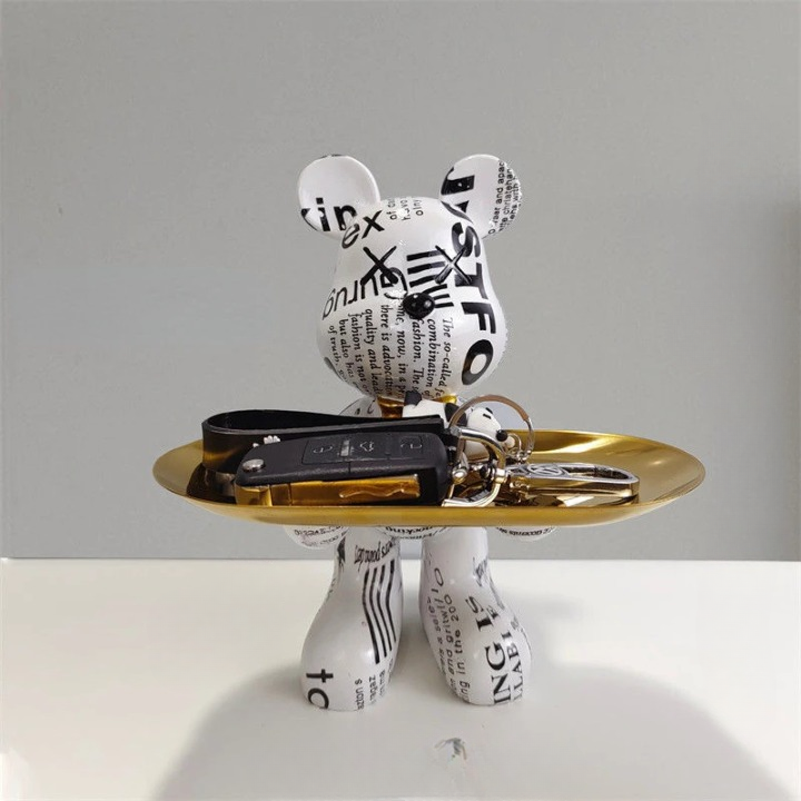 Decorative Bear Storage Tray Figurine