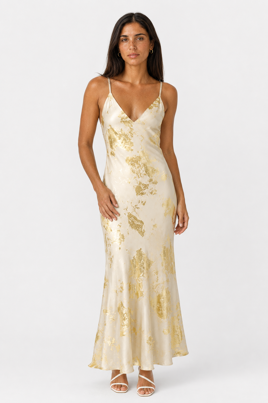 Deep V-Neck Spaghetti Strap Slip Dress