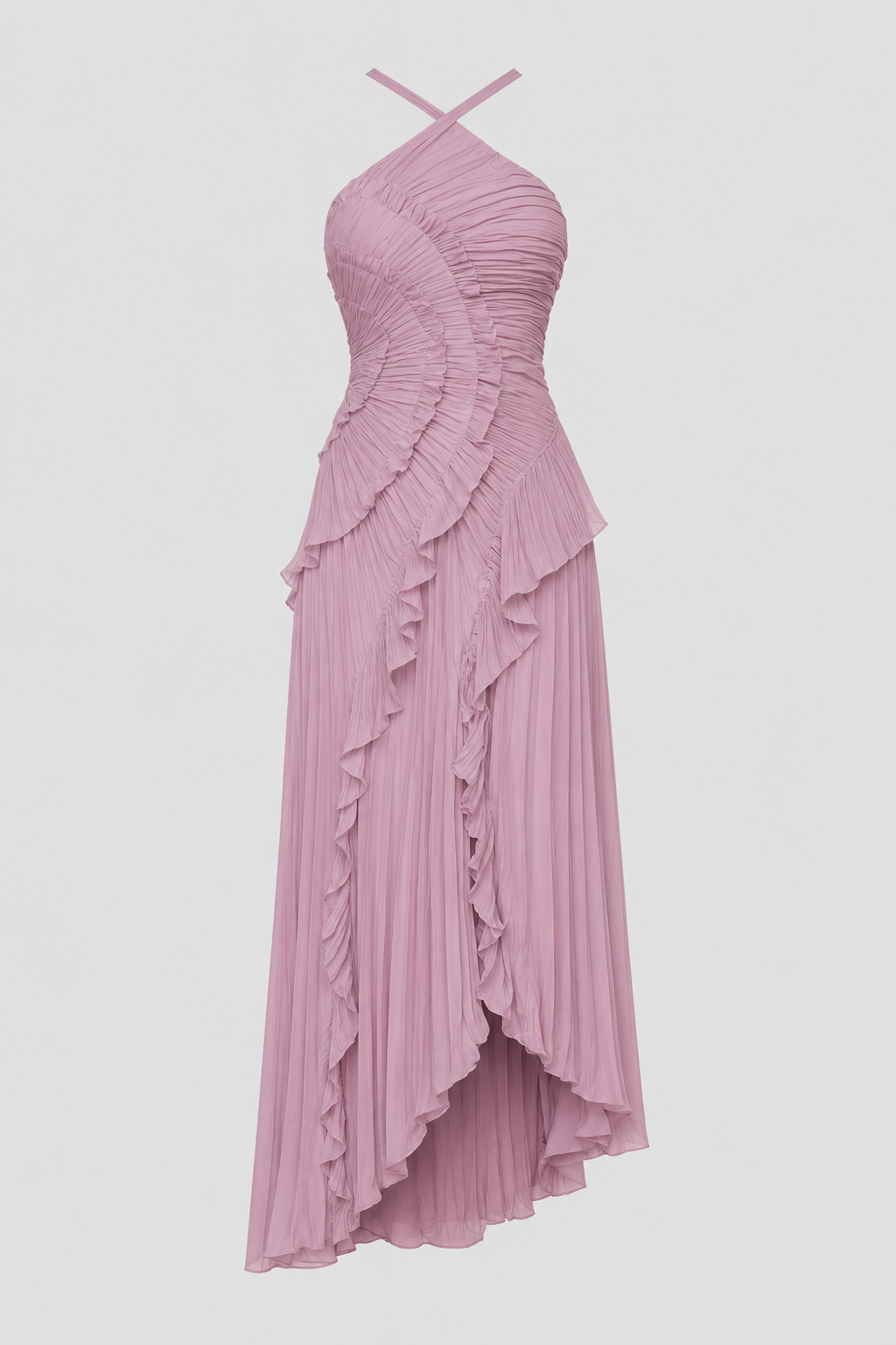 Elegant Halter High-Low Dress for Formal Occasions