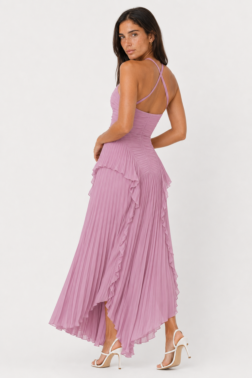 Elegant Halter High-Low Dress for Formal Occasions