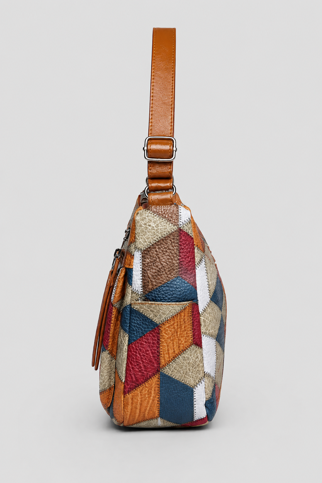 Elegancka torba na ramię z patchworkiem