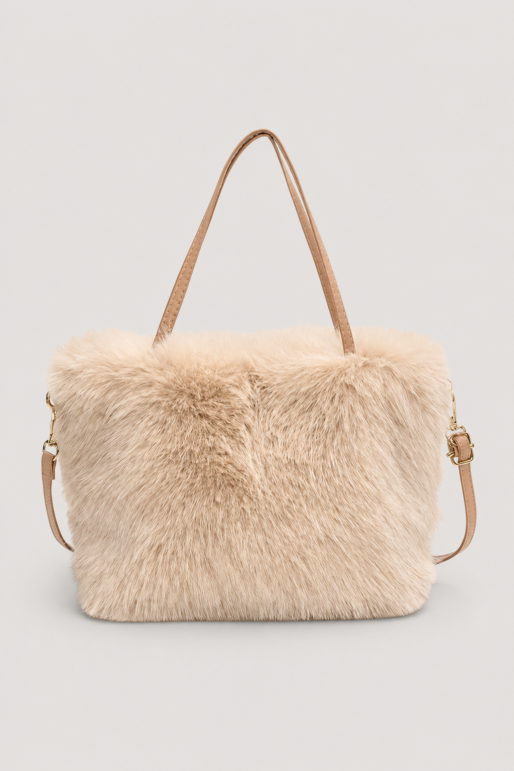 Elegancka pluszowa torba na ramię z odpinanym paskiem