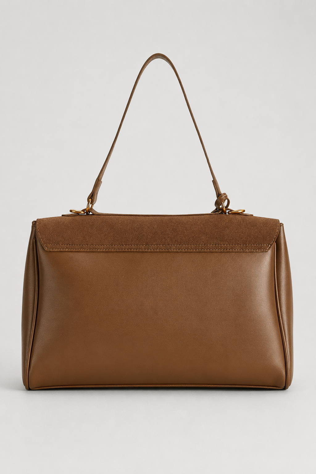 Flap Shoulder Bag with Turn-Lock Clasp