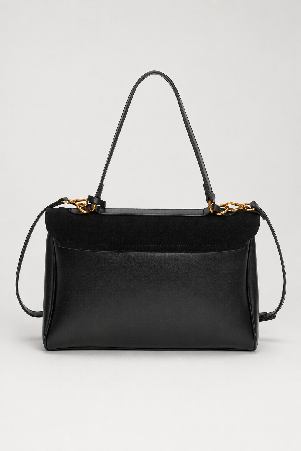 Flap Shoulder Bag with Turn-Lock Clasp