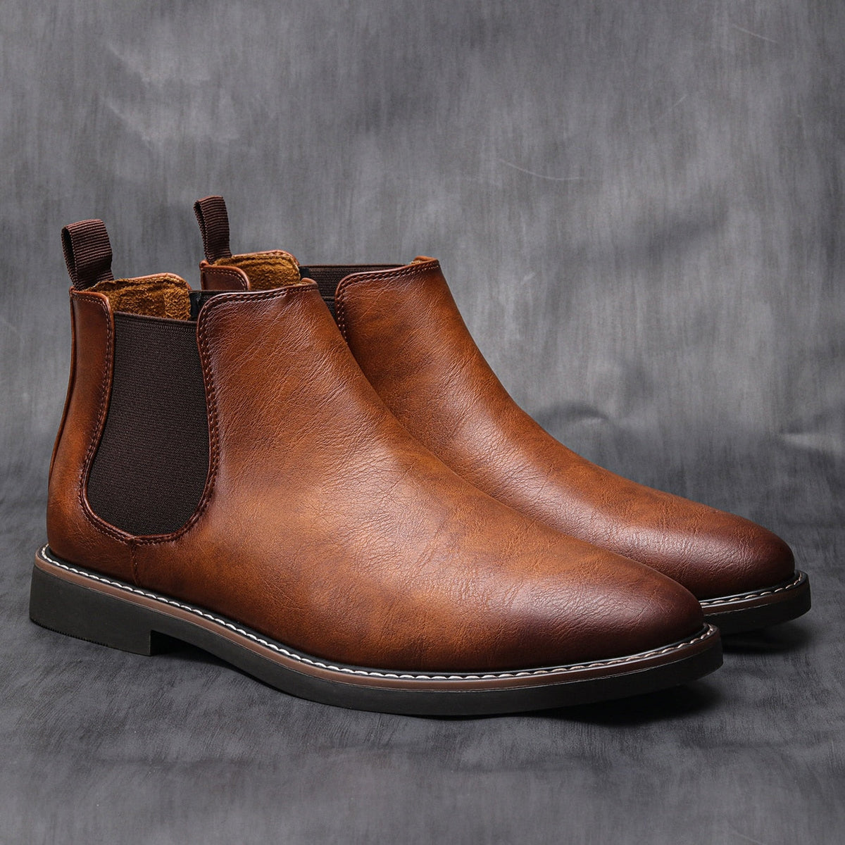 Men's Chelsea Boots with Elastic Side Panels