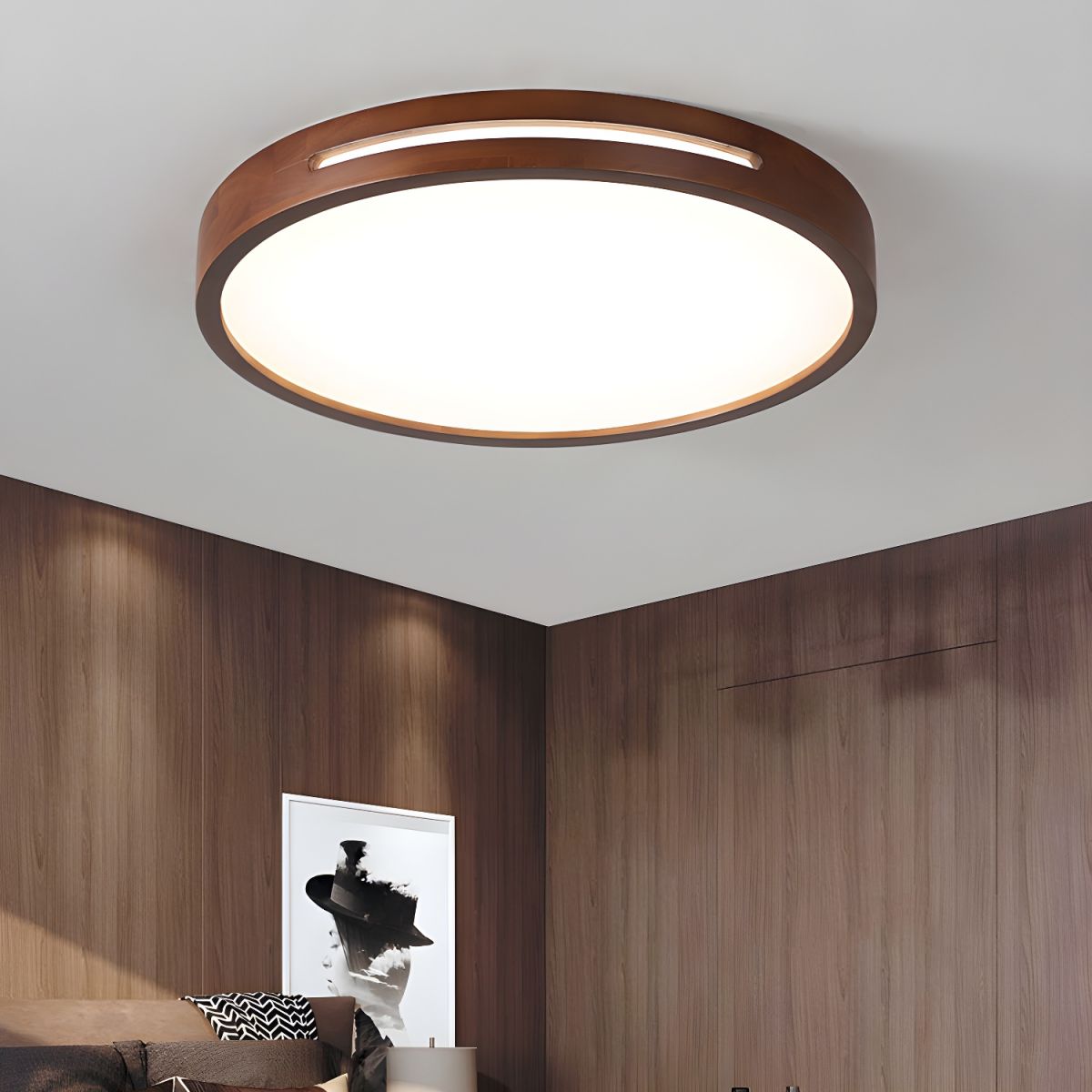 Kintaro - Wood Frame LED Flush Mount Ceiling Light