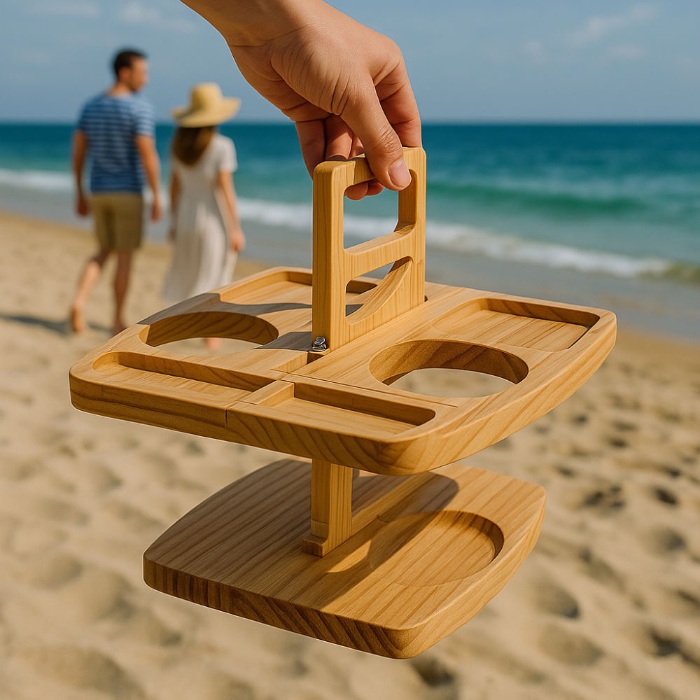 Compact Foldable Wooden Picnic Table