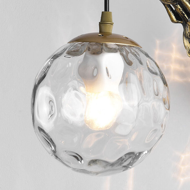 Rustic Orb Wall Lamp - Vintage Design Sconce