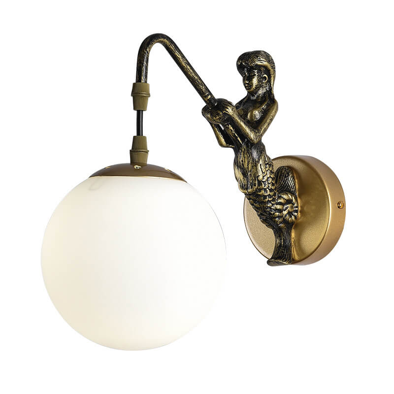 Rustic Orb Wall Lamp - Vintage Design Sconce