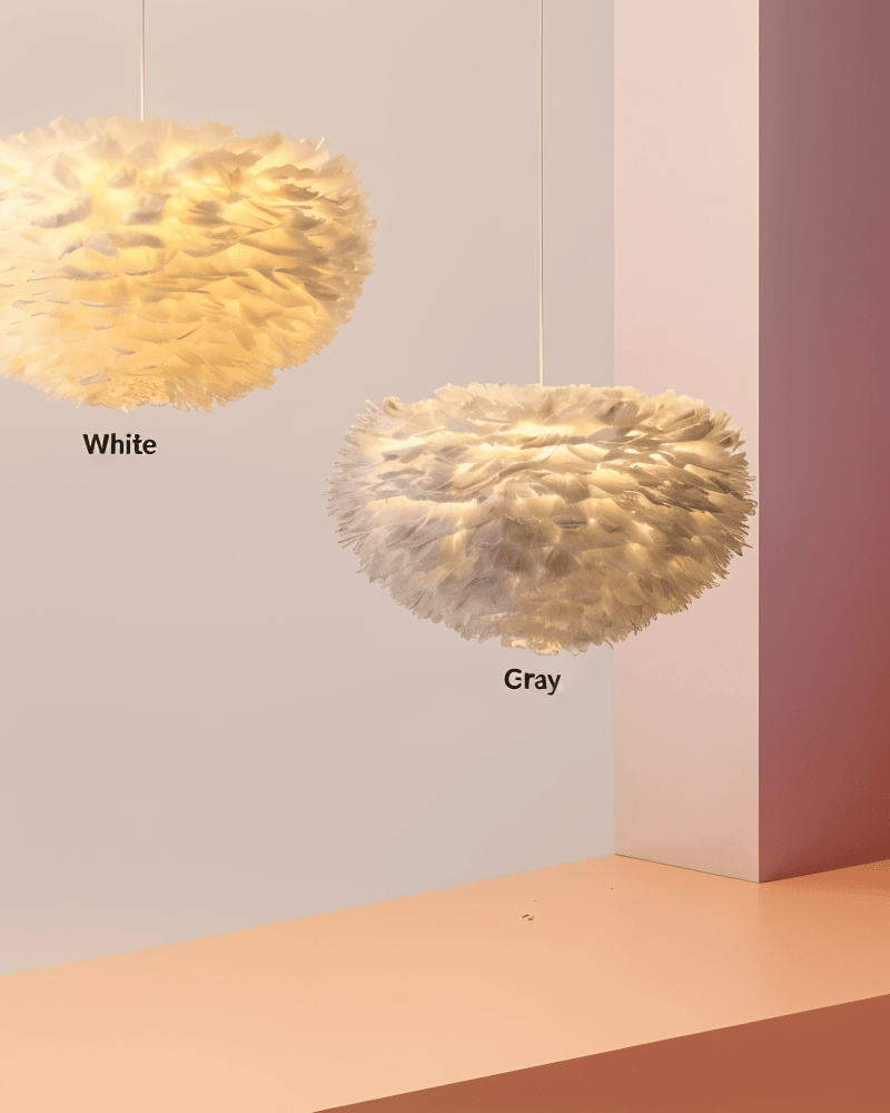 Feathered Sphere Pendant Lamp