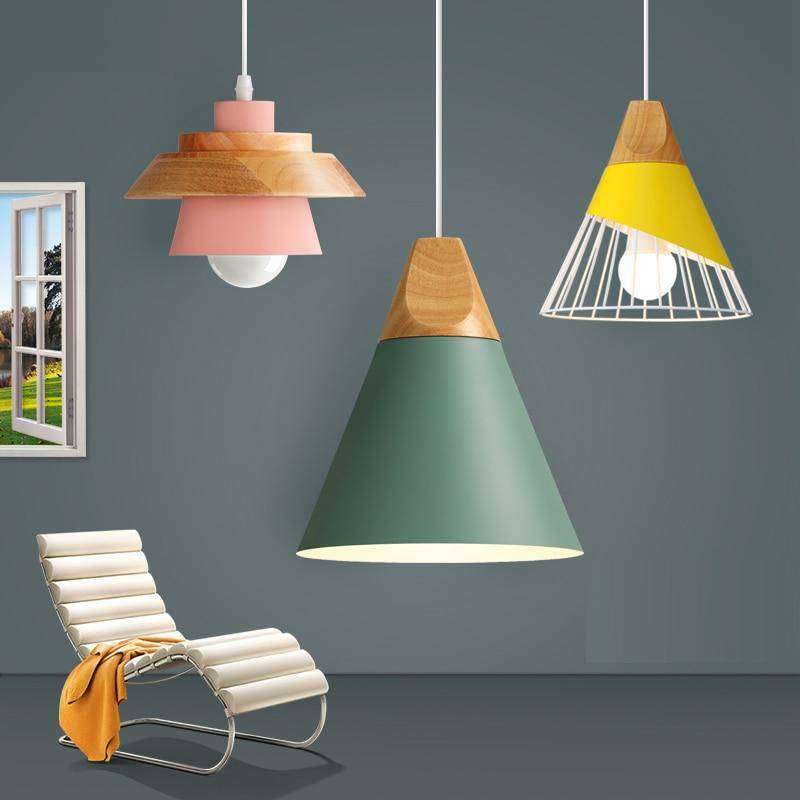 Odelle - Nordic Wood and Metal Pendant Light