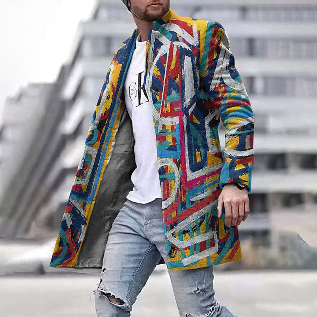 Men's Fashion Jacket - Unique Abstract Pattern, Laurent