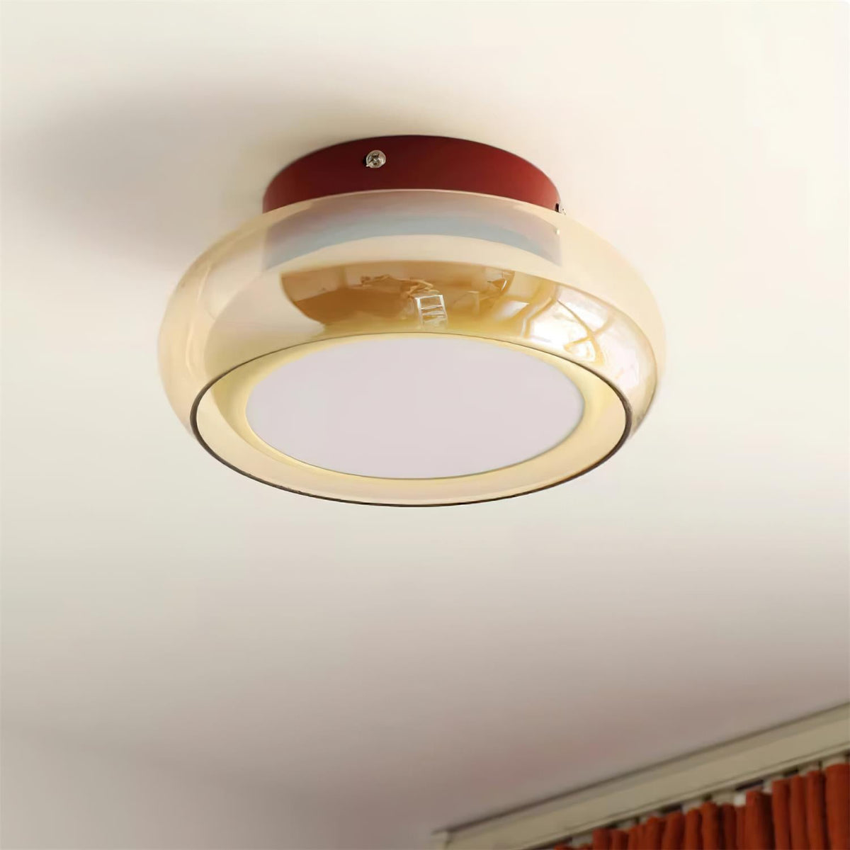 Retro Glass Flush Mount LED Ceiling Light - 3 Color Temps
