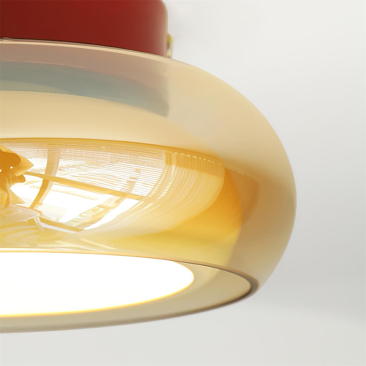 Retro Glass Flush Mount LED Ceiling Light - 3 Color Temps