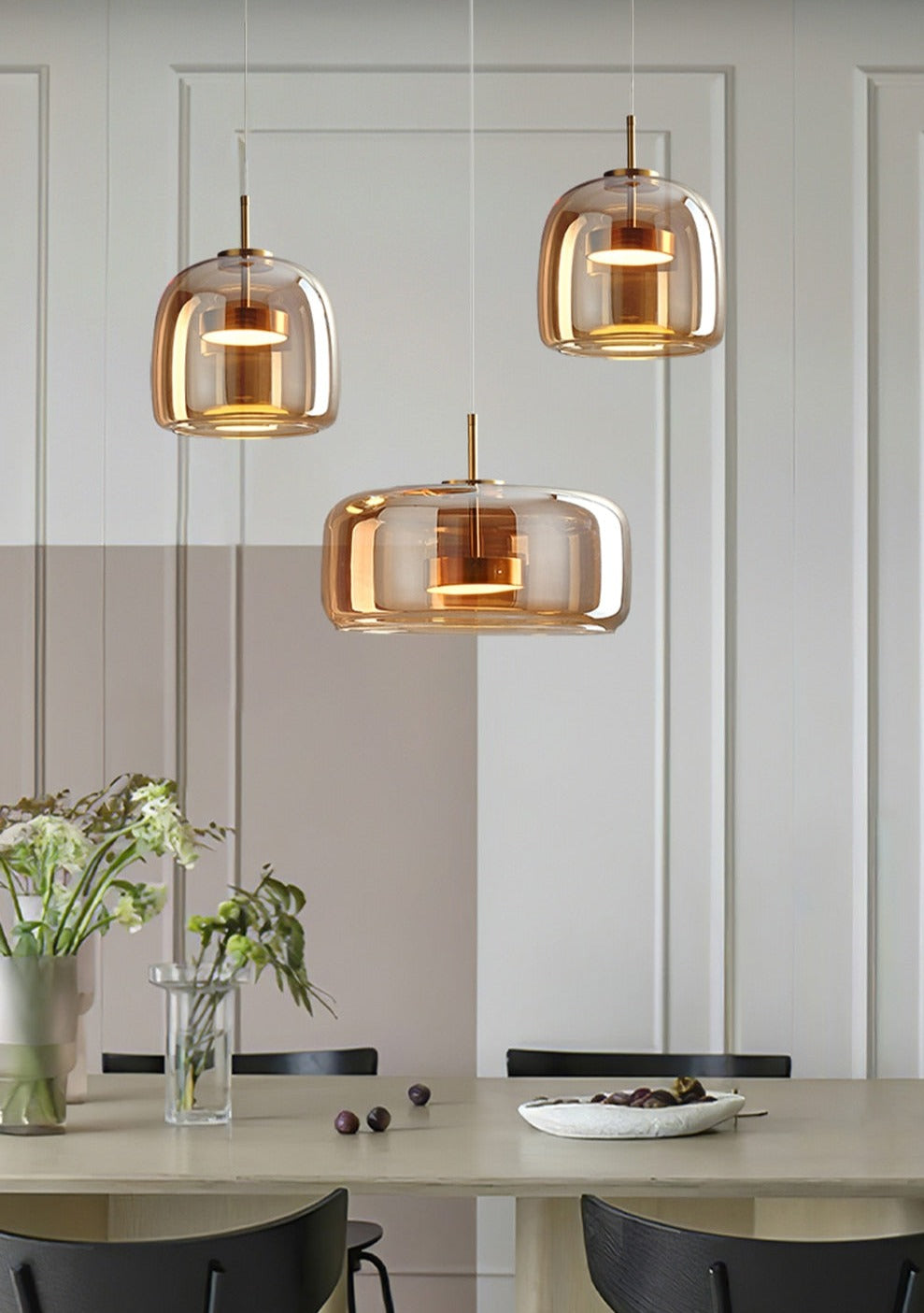 Luxury Glass & Metal Pendant Lamp - Elegant Hanging Light