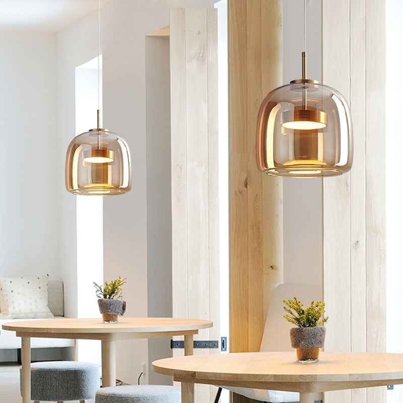 Luxury Glass & Metal Pendant Lamp - Elegant Hanging Light