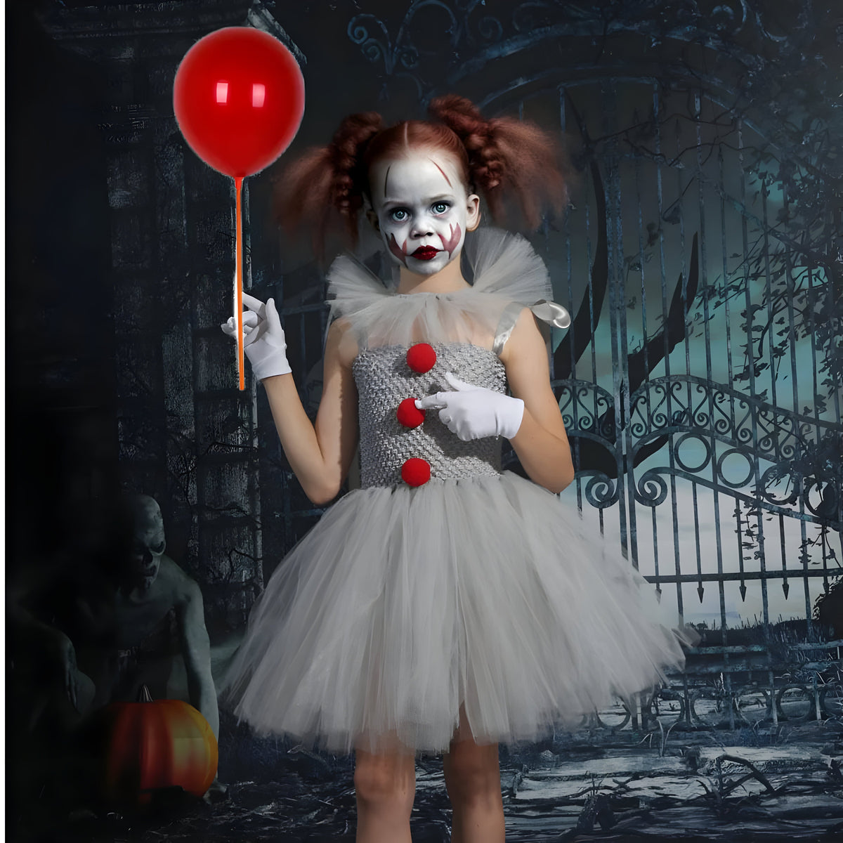 Costume Dress : Tutu Jurk Pennywise Kinderen - Schattige en Angstaanjagende Outfit in van Pantino