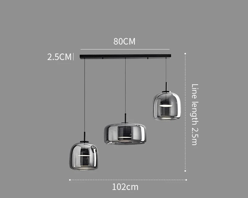 Luxury Glass & Metal Pendant Lamp - Elegant Hanging Light