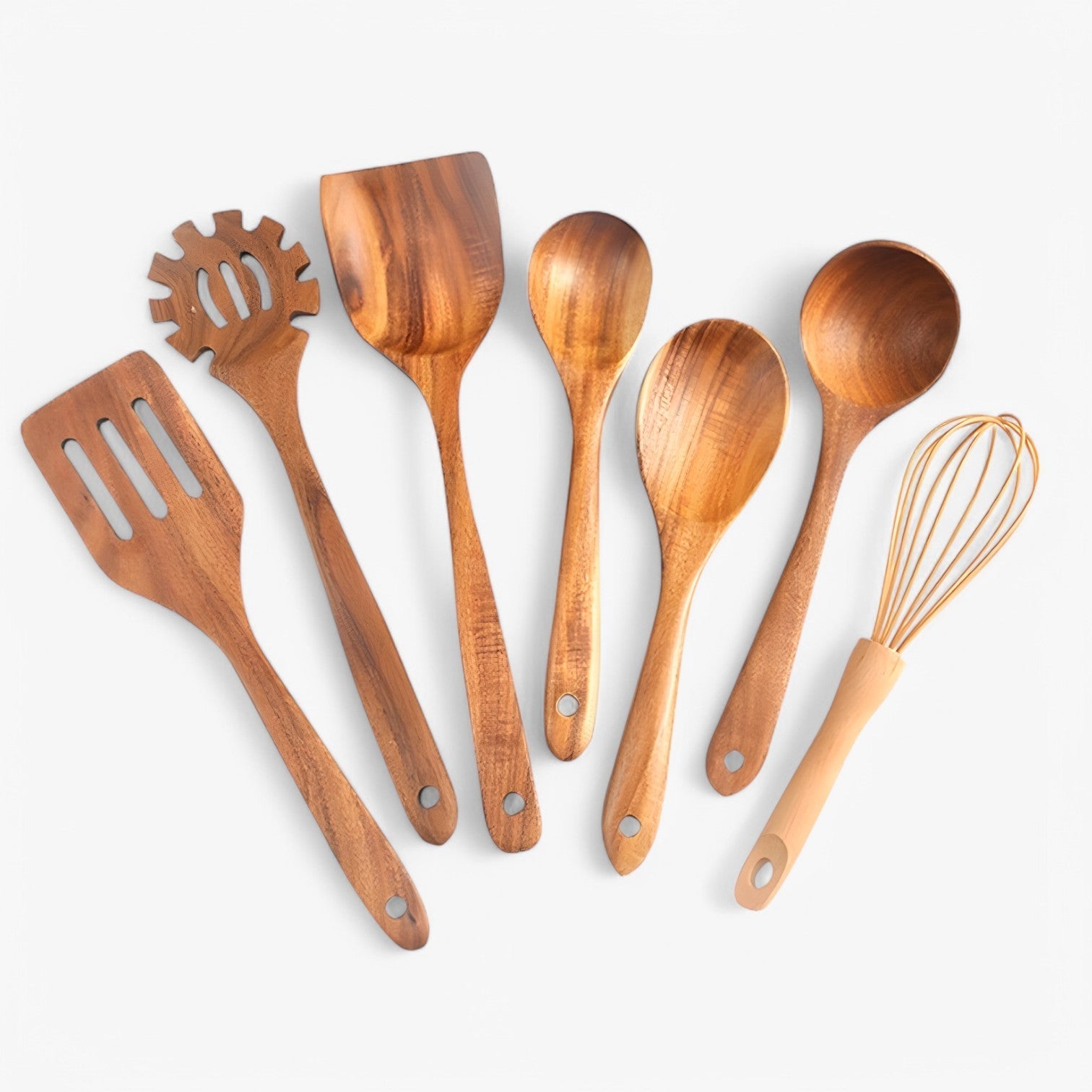 Olivia | 7 - delt træ kogesæt - naturligt, bæredygtigt og non - stick - Træ - house & garden - {{ product_tags }