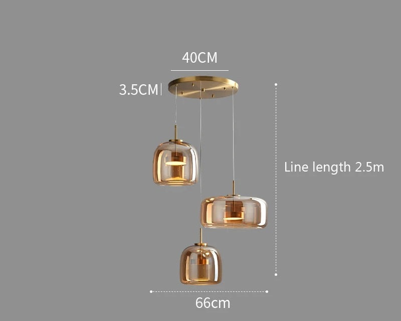 Luxury Glass & Metal Pendant Lamp - Elegant Hanging Light
