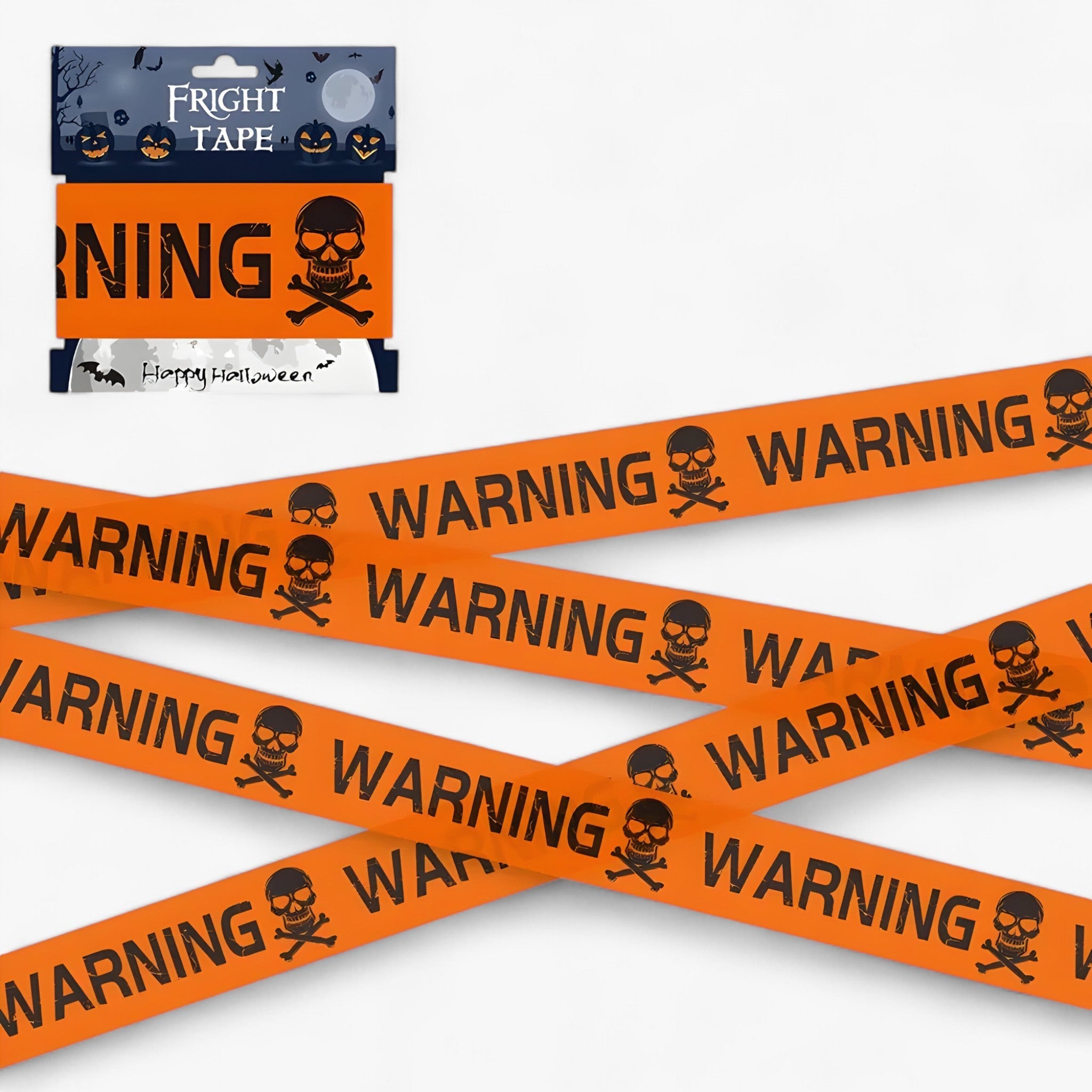 Party Decoration : Bandeau Waarschuwing Skull Halloween - Angstaanjagende Decoratie voor Feesten - Rood 9M in Oranje 6M van Pantino