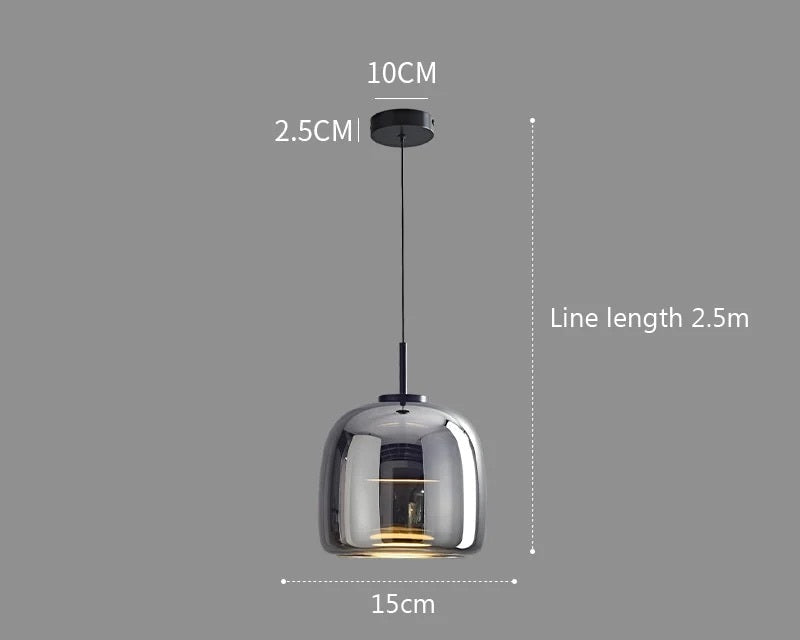 Luxury Glass & Metal Pendant Lamp - Elegant Hanging Light
