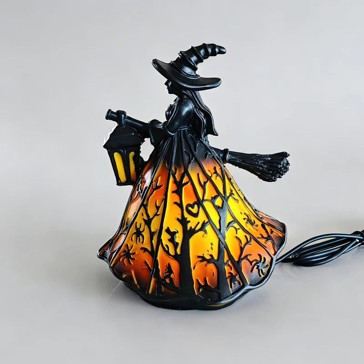 Gothic Vintage Witch Lantern - Flameless LED Design 30cm