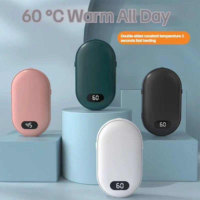 2-in-1 Rechargeable Hand Warmer & Power Bank - USB Pocket Heater