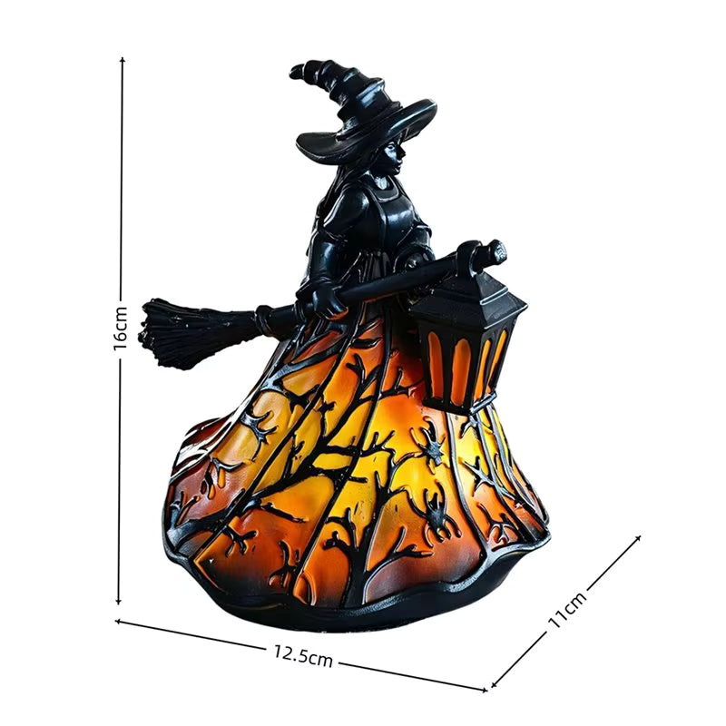 Gothic Vintage Witch Lantern - Flameless LED Design 30cm