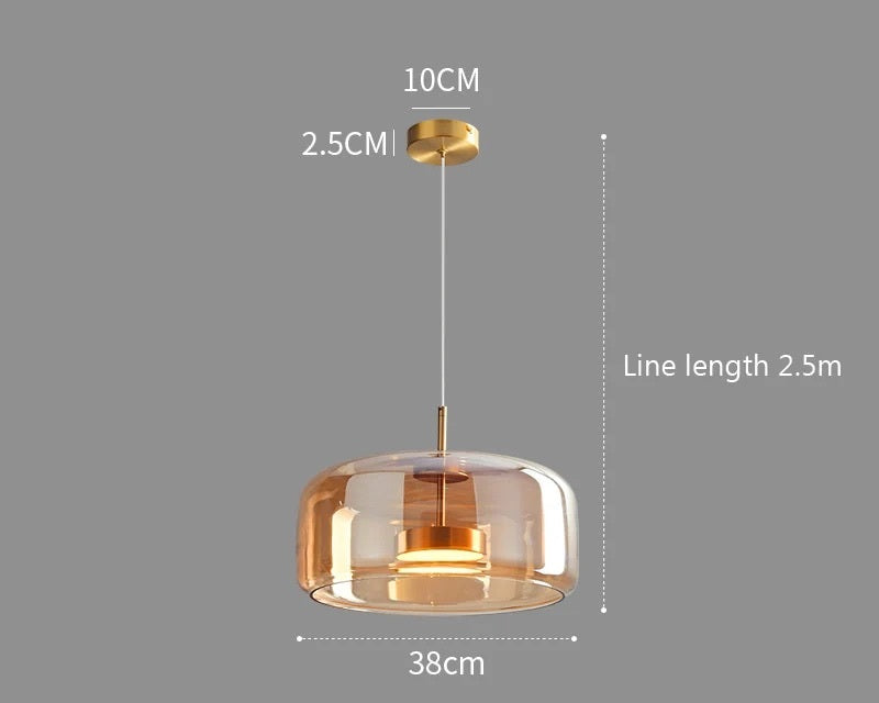 Luxury Glass & Metal Pendant Lamp - Elegant Hanging Light