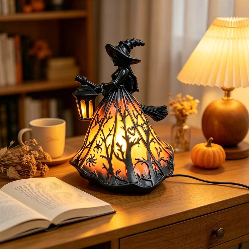 Gothic Vintage Witch Lantern - Flameless LED Design 30cm