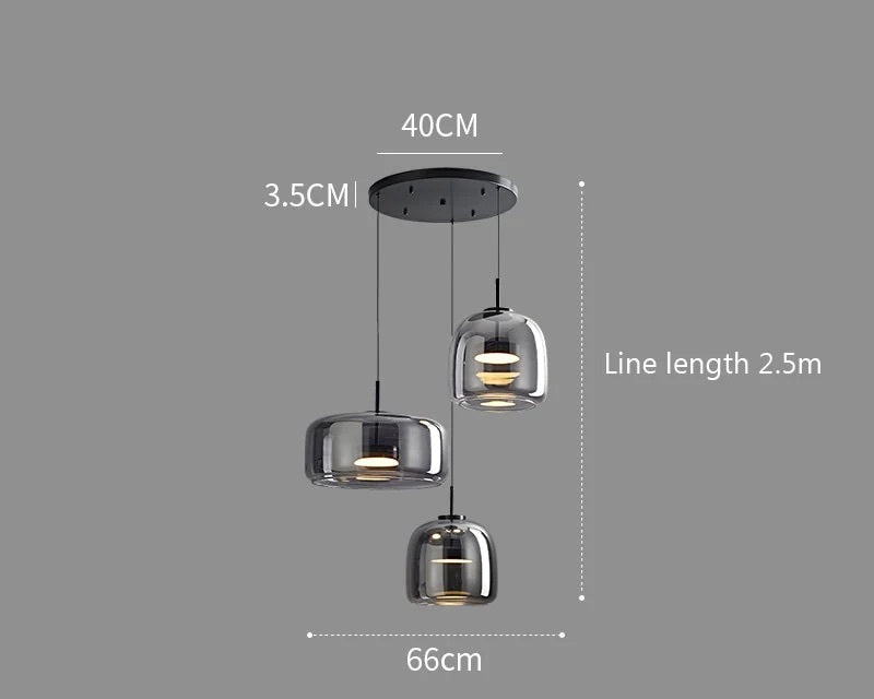 Luxury Glass & Metal Pendant Lamp - Elegant Hanging Light