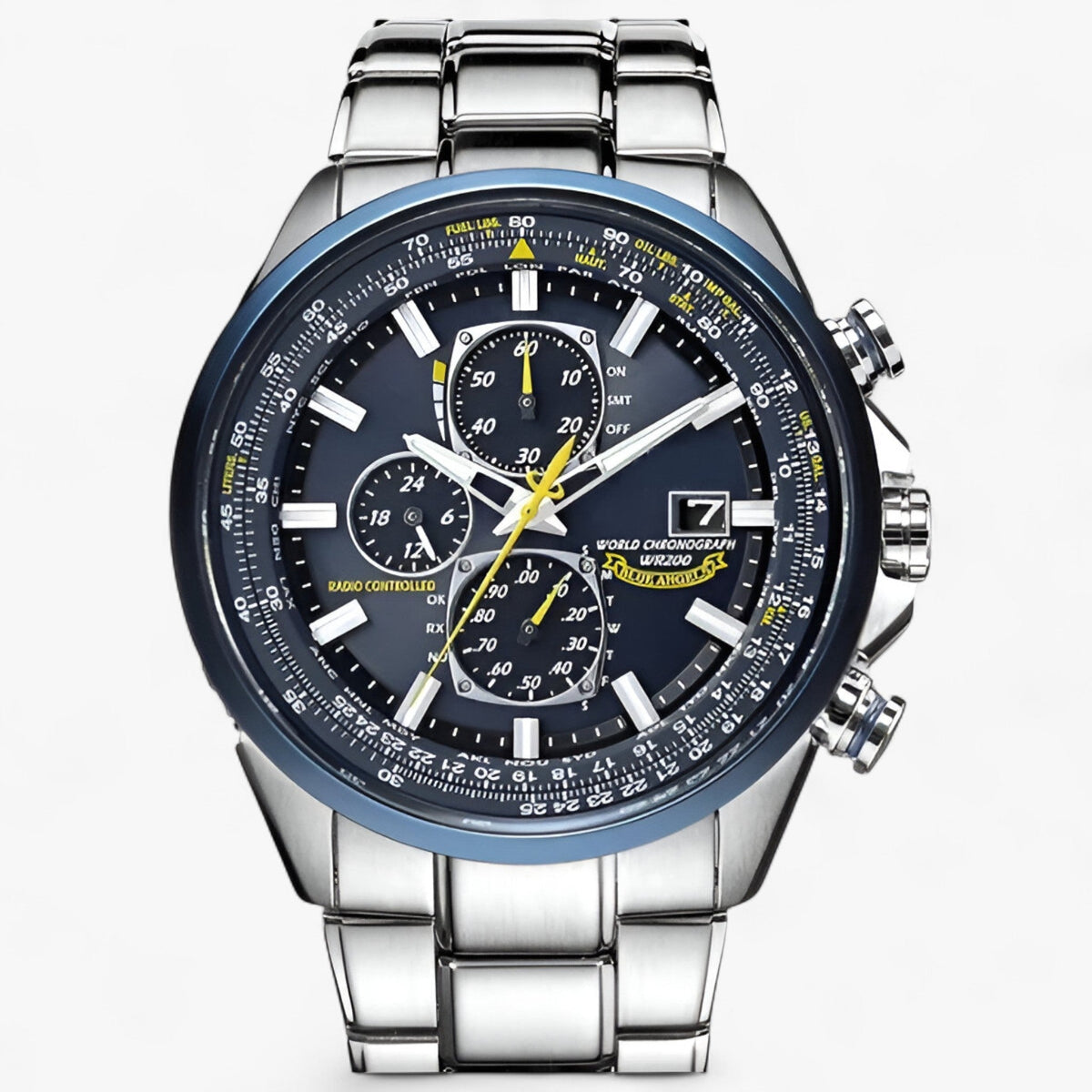 Men's Chronograph Watch MultiSteel 42mm – Steel Silver, Blue Dial