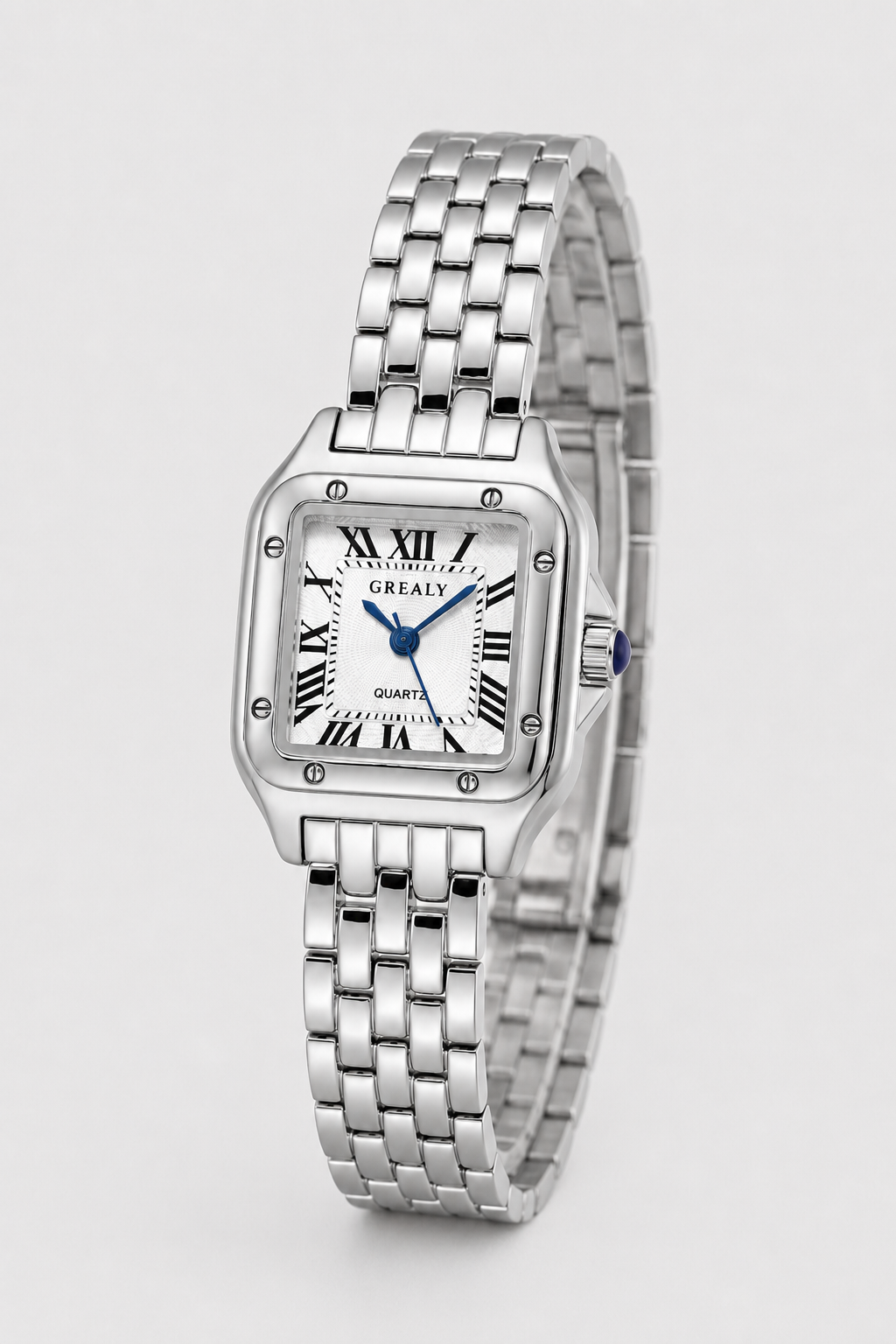 Square Women's Watch with Roman Numerals - Elegant Quartz Design