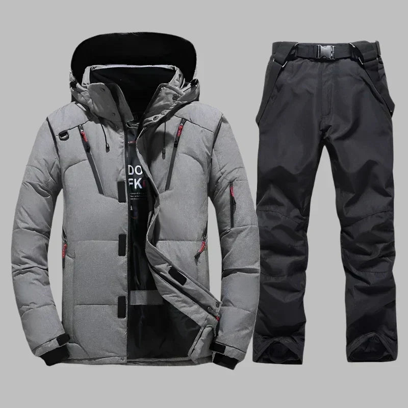 Men's Waterproof Warm Ski Suit - Insulated One-Piece