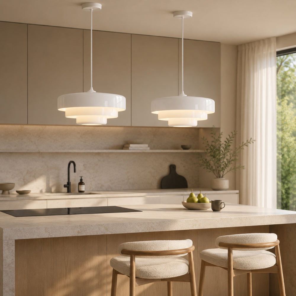 Three-Tier Bauhaus Pendant Lamp - Nordic Metal Fixture