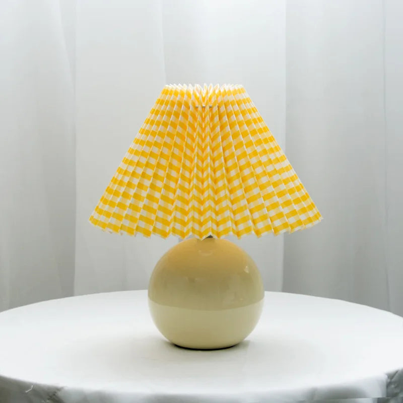 Vintage Heritage Table Lamp - Pleated Shade Nightstand Light