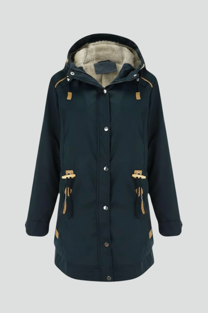 Women's Hooded Parka in Navy | Roselva