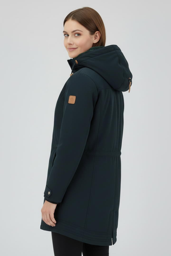 Women's Hooded Parka in Navy - View 3.0 | Roselva