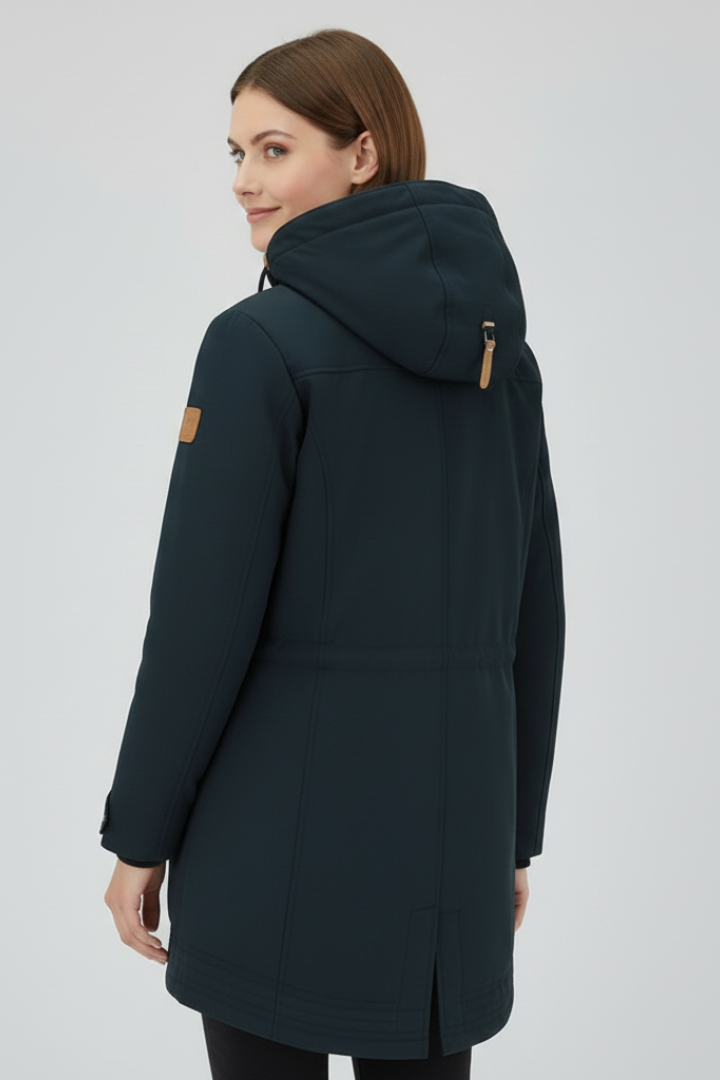 Women's Hooded Parka in Navy - View 4.0 | Roselva