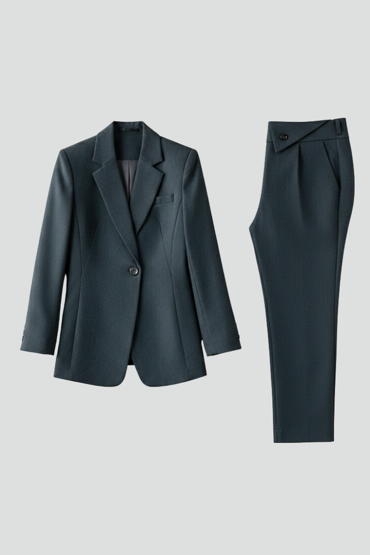 Women’s Suit with Blazer and Trousers in Grey | Roselva