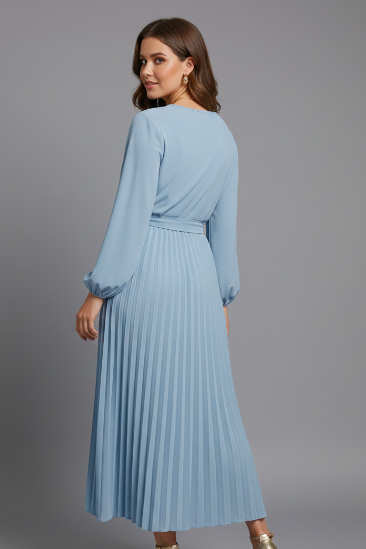 Women's Midi Dress with V-Neck