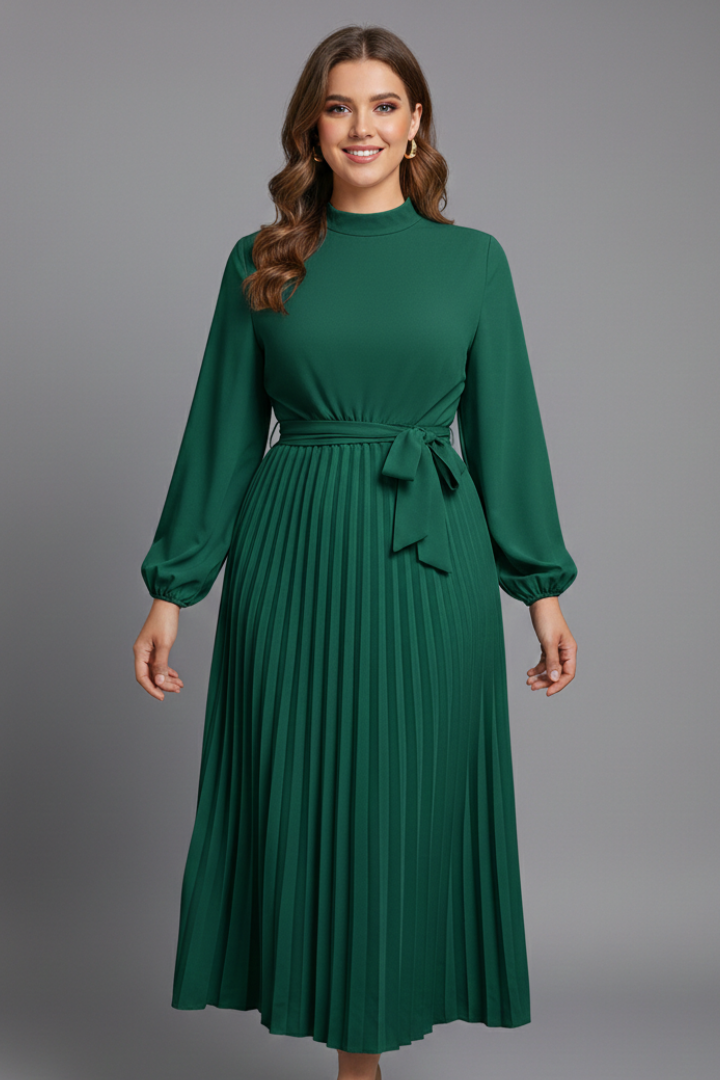 Women's Midi Dress with V-Neck