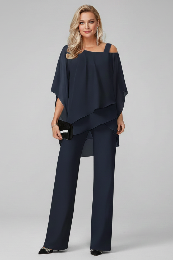 Women's Off-Shoulder Jumpsuit with Elastic Waist in Black - View 8.0 | Roselva