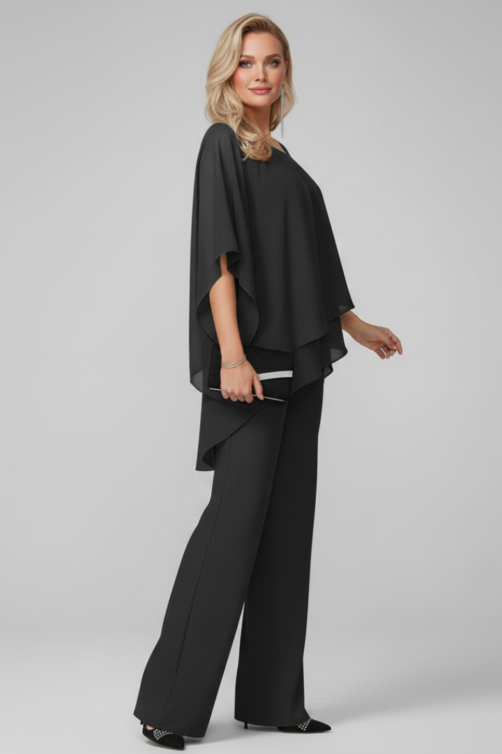 Women's Off-Shoulder Jumpsuit with Elastic Waist in Black - View 5.0 | Roselva