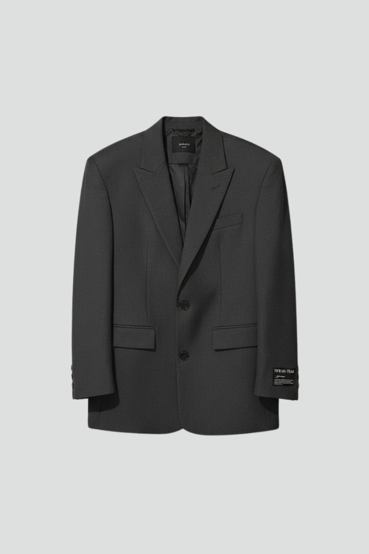 Women's Blazer with Oversized Cutd and Notched Collar